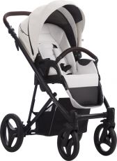 Детская коляска 2 в 1 Bebetto Flavio PRO 01 white, 100% Эко-кожа